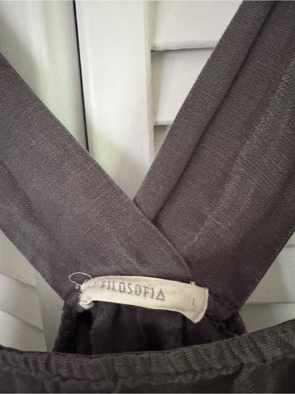 Women’s Charcoal Gray Linen Maxi Dress - size Large - Picture 5 of 9